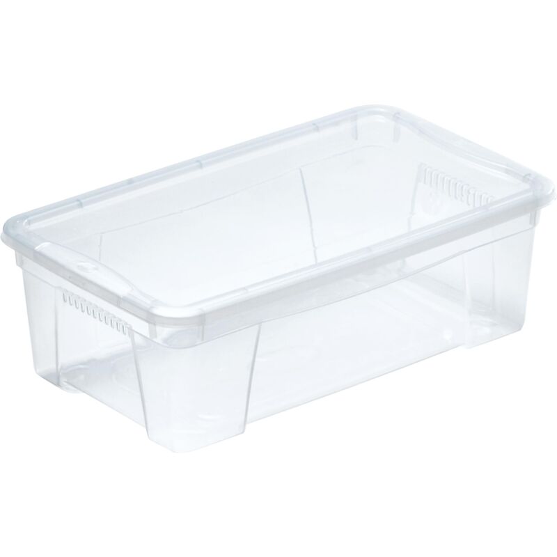 Mondex - M-Home Scatola portaoggetti in plastica trasparente con aperture + coperchio, 5,7 l, 35,5 x 21 x 12 cm, space box PLS612