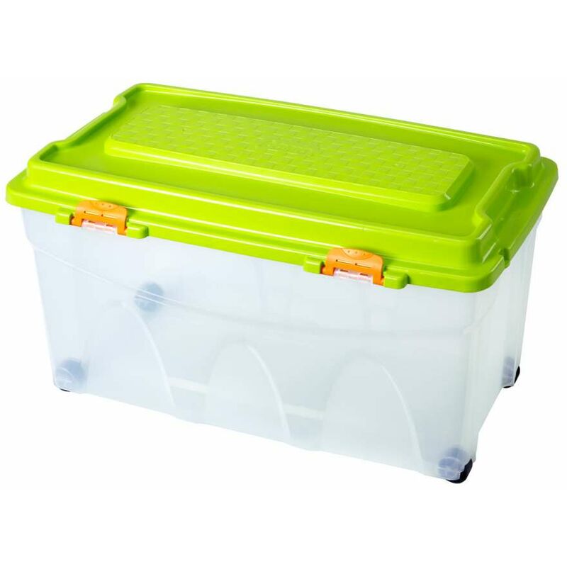 Image of contenitore in plastica con coperchio iperbox lt. 85 80x40x45 cm - bama
