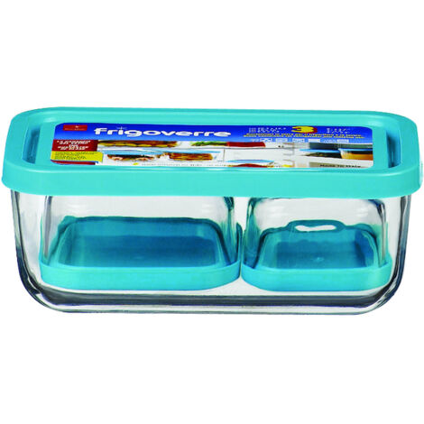 CONTENITORI FRIGOVERRE SET 3 PZ IN VETRO CON COPERCHIO IN PLASTICA COMPACT