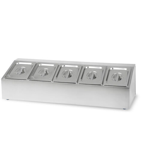 Contenitori ingredienti 5x1/6 GN inox profondità 100mm - VERTES