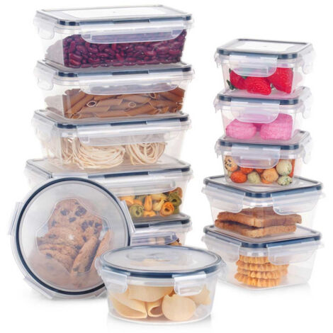 Contenitori per alimenti con coperchio e guarnizione, 12 pezzi.