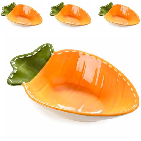 Contenitori per Alimenti in Ceramica a Forma di Carota, Piatti da Aperitivo Set da 3 Pezzi