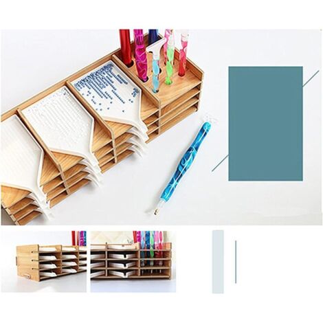 Contenitori per la conservazione di perline per diamond painting, griglie in legno multistrato, scatola per ricamo a diamante con scomparti, contenitore per perline per diamond painting