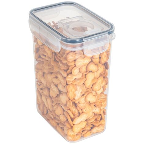 Contenitori trasparenti ermetici semplici, contenitori trasparenti per freschezza a prova di umidità sottovuoto con coperchi, scatola impilabile per dispensa da cucina (2000 ml)-RAPANDA
