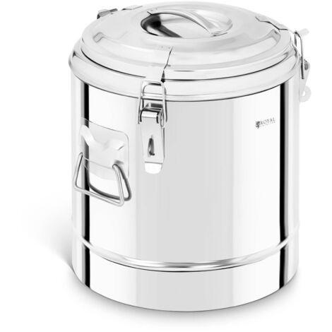 Conter Isotherme Thermobox Isolation Thermique Acier Inox Empilable 12 Litres - Argent