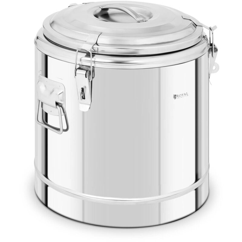 Royal Catering - Conter Isotherme Thermobox Isolation Thermique Acier Inox Empilable 22 Litres