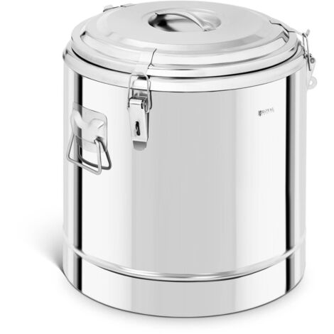 Conter Isotherme Thermobox Isolation Thermique Acier Inox Empilable 35 Litres - Argent