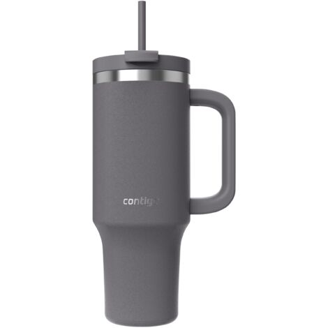 Contigo Bottiglia termica 1200 ml con manico e cannuccia, Borraccia isolata in acciaio inossidabile con coperchio, Raffredda per 29 ore, Tazza termica, Senza BPA, Darkstone