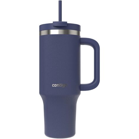 Contigo Bottiglia termica 1200 ml con manico e cannuccia, Borraccia isolata in acciaio inossidabile con coperchio, Raffredda per 29 ore, Tazza termica, Senza BPA, Indigo