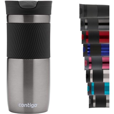 Contigo Tazza Termica Byron Snapseal, 470ml, Tazza Caffè da Viaggio in Acciaio Inossidabile, Contenitore Termico a Tenuta Stagna, con Coperchio Privo di BPA, Grigio(Gunmetal)