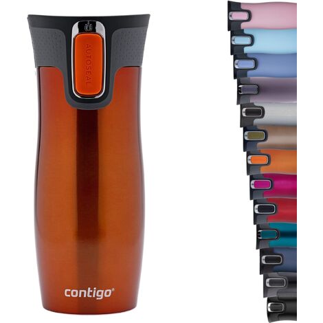 Contigo Tazza Termica West Loop Autoseal, Tazza Caffè da Viaggio in Acciaio Inossidabile, Contenitore Termico a Tenuta Stagna, con Coperchio Privo di BPA, 470ml, Arrancione (Tangerine)