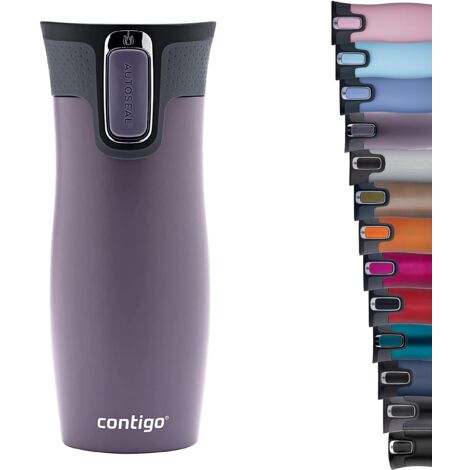 Contigo Tazza Termica West Loop Autoseal, Tazza Caffè da Viaggio in Acciaio Inossidabile, Contenitore Termico a Tenuta Stagna, con Coperchio Privo di BPA, 470ml, Viola (Dark Blum)