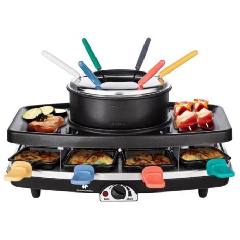 CONTINENTAL EDISON FD12881 Appareil a raclette et fondue 8 personnes - Noir