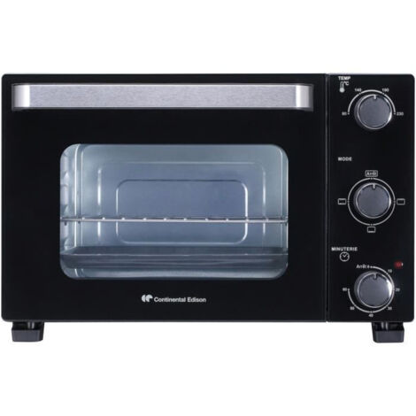 Continental Edison – Minifour électrique 22L noir – 1300W – Convection naturelle pour cuisson homogène – Rotissoire intégrée – Pour viandes et pâtisseries - CEMF22B