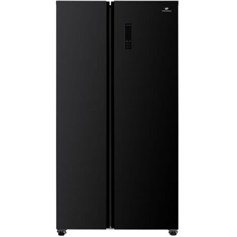 Continental Edison – Réfrigérateur américain 442L – Total No Frost – Noir – Classe E – Niveau sonore 42 dB – Autonomie 9,5h – Dimensions L90 x P59 x H177 cm