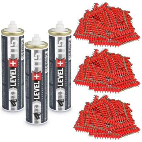 CONTOO Gaskartusche L+115 x 3 St. + Betonnägel 19mm 3000 St HB42