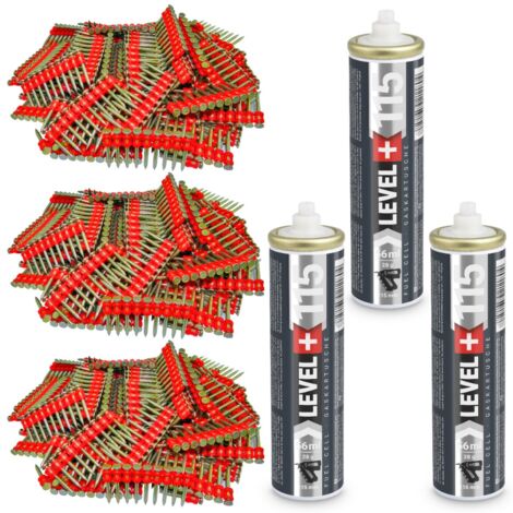 CONTOO Gaskartusche L+115 x 3 St. + Betonnägel 32mm 3000 St HB42