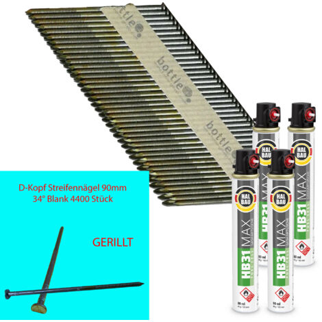 CONTOO HB43 Streifennagel 3,1x90 4400 Stk D-Kopf GR + GAS 4 x HB31