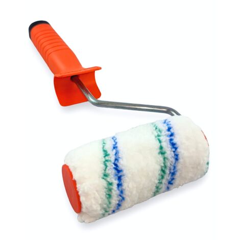 CONTOO SET Farbroller Ersatzwalze Mikrofaser Streichroller 10cm + Click Bügel für Farbroller CT01