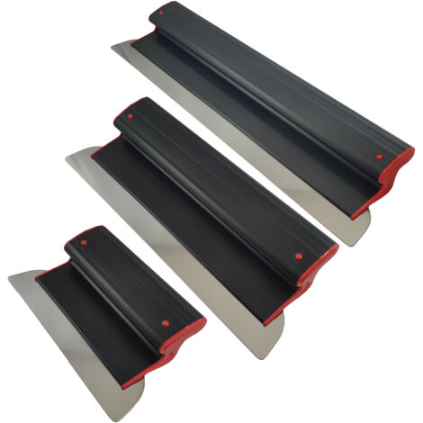 CONTOO SET Flächenspachtel Edelstahl, Flexibel Blatt 0,3mm Kunstoffgriff Ergo Ergoplast 250-600mm