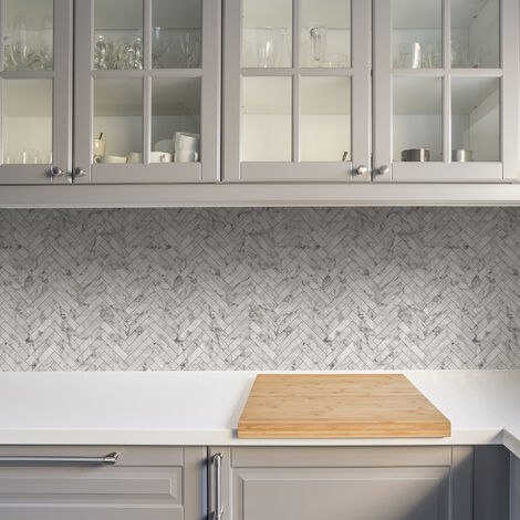Porches Tile Effect Wallpaper Contour Kitchen Bathroom Textured Vinyl Grey  White