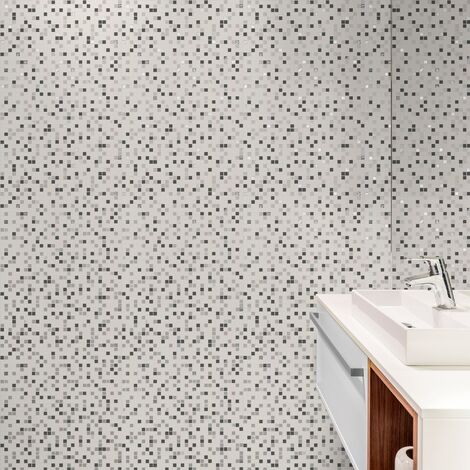 Contour Checkered Tile Effect Kitchen Bathroom Black White