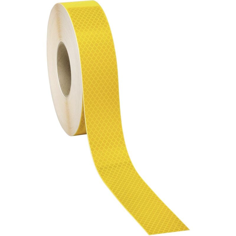3M - Contour de marquage en bande réfléchissante 9837155 pour les surfaces rigides, microprismatique, flexible jaune réfléchissant 50 m C34321