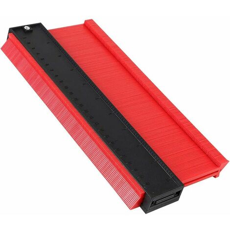 Contour Gauge, 10"/250MM(Thicken) Contour Gauge Measuring Plastic Gauge Duplicating Tool, for Accurate Laminate Wood Marking Measurement (Red)