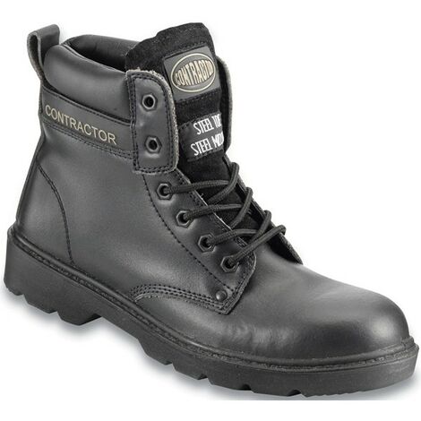 CONTRACTOR Leather 6in. Safety Boots S3 - Black - UK 11 - 802SM11
