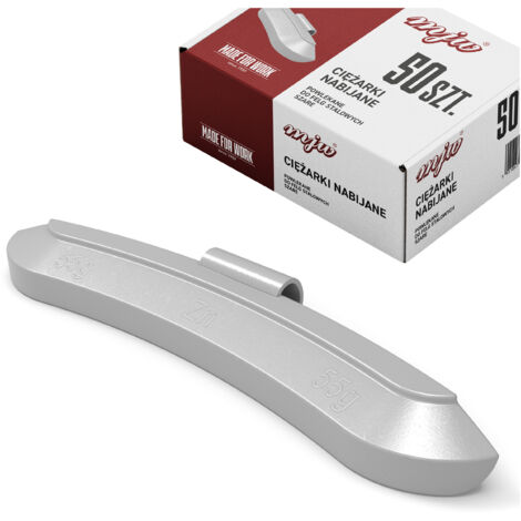 Contrapesos adhesivos de zinc para llantas de acero, 55 g, 50 unidades, para equilibrado de ruedas.