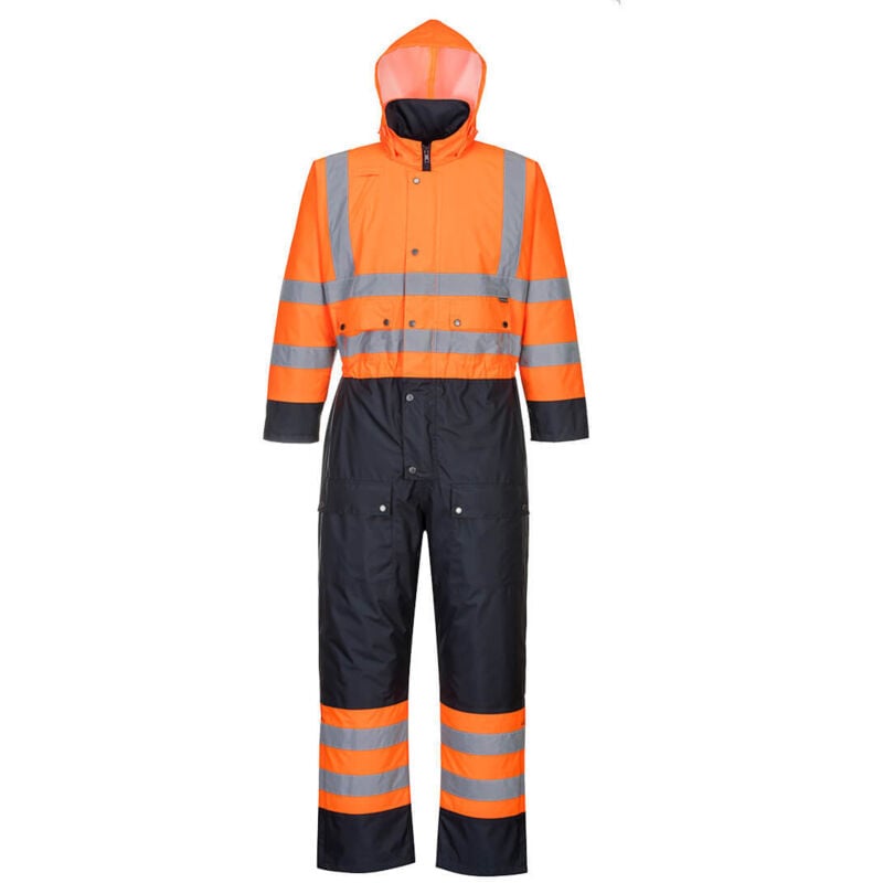 Tuta Hi-Vis a contrasto imbottita arancione/blu navy 6XL - FR(62-64) - UK(56-60)