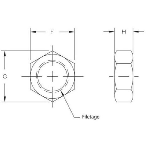 Contre ecrou Metrique 14x150 Pas Droite - 1 nombre