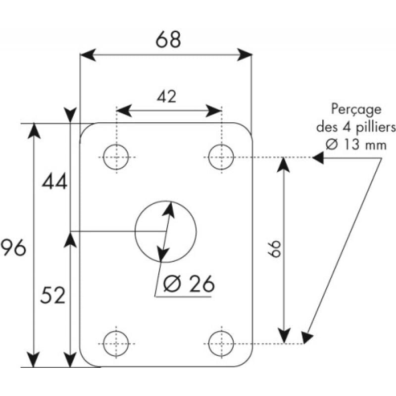 Iseo Cavers - Contre-plaque de sécurité pour verrou isr 50 - iseo city