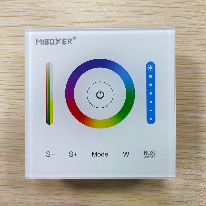 Aougo - Contrôleur de Panneau Tactile Fixé au Mur led pour la Lumière de Bande Changeante de Couleur de led de rvb/rgbw/rgb + cct avec dc 12-24V