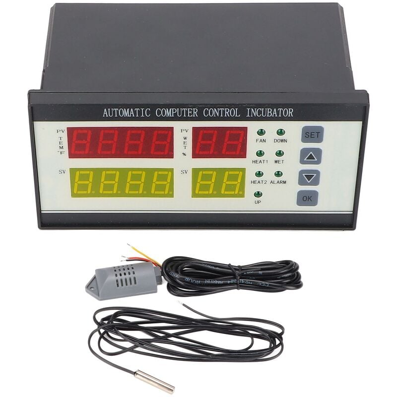 Jeffergarden Contrleur d'incubateur automatique et précis, capteur Fahrenheit, couveuse d'ufs, contrleur de température et d'humidité 110-220V