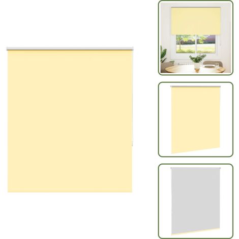 Control de luz - cmvidaXL Estor Enrollable Opaco Amarillo 135x175 cm Tela Ancho 131,6cm - Persiana para ventana