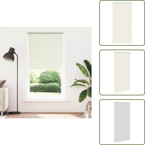 Control de luz - vidaXL Estor Enrollable Opaco Blanco Roto 100x230cm Tela Ancho 95,7cm - Persiana para ventana