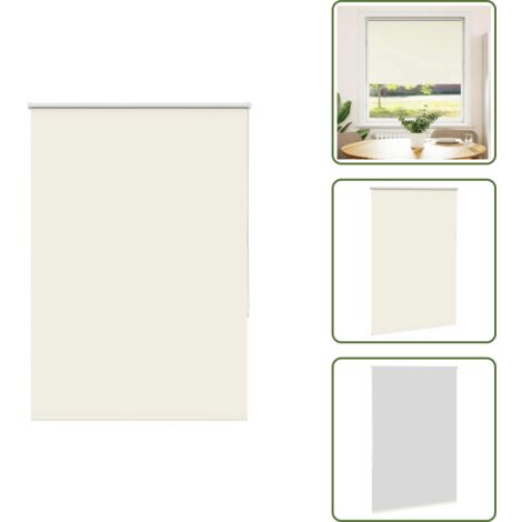 Control de luz - vidaXL Estor Enrollable Opaco Blanco Roto 110x175cm Tela Ancho 105,7cm - Persiana para ventana