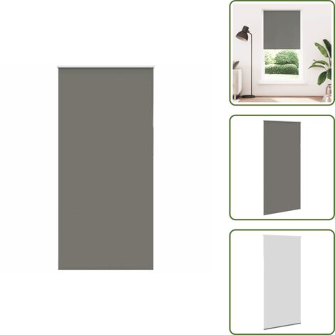 Control de luz - vidaXL Estor Enrollable Opaco gris 115x210 cm Tela Ancho 110,7 cm - Persiana para ventana