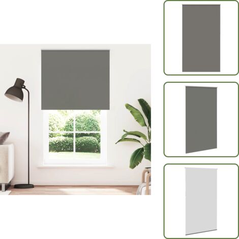 Control de luz - vidaXL Estor Enrollable Opaco gris 135x230 cm Tela Ancho 131,6 cm - Persiana para ventana