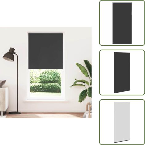 Control de luz - vidaXL Estor Enrollable Opaco negro 100x210 cm Tela Ancho 95,7 cm - Persiana para ventana