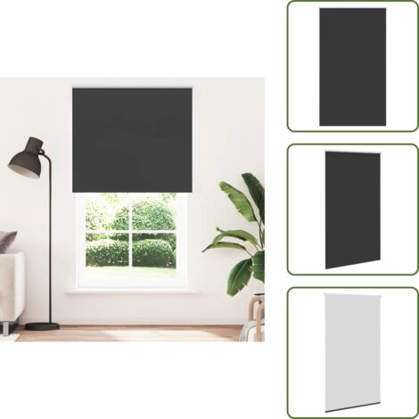 Control de luz - vidaXL Estor Enrollable Opaco negro 130x230 cm Tela Ancho 126,6 cm - Regulación de calor