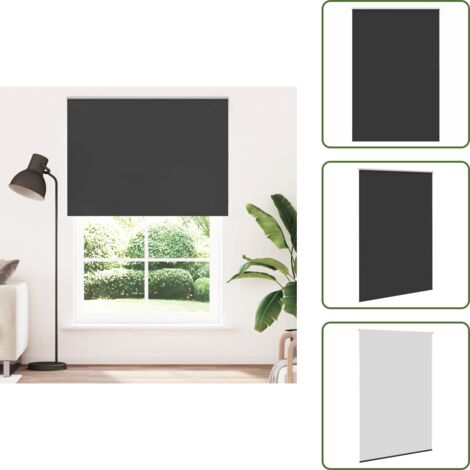 Control de luz - vidaXL Estor Enrollable Opaco negro 155x230 cm Tela Ancho 151,6 cm - Persiana para ventana