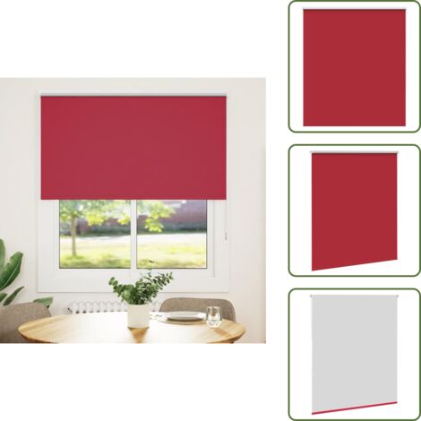 Control de luz - vidaXL Estor Enrollable Opaco Rojo 135x150 cm Tela Ancho 131,6 cm - Persiana para ventana