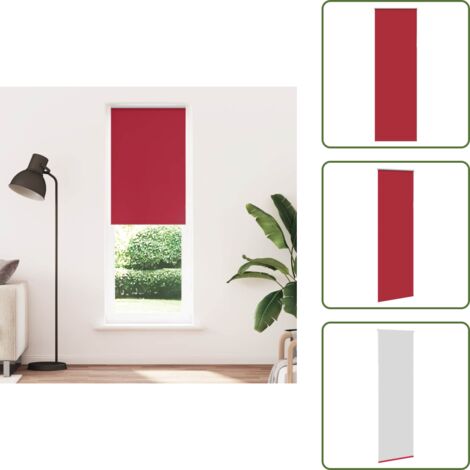 Control de luz - vidaXL Estor Enrollable Opaco Rojo 80x230 cm Tela Ancho 75,7 cm - Persiana para ventana