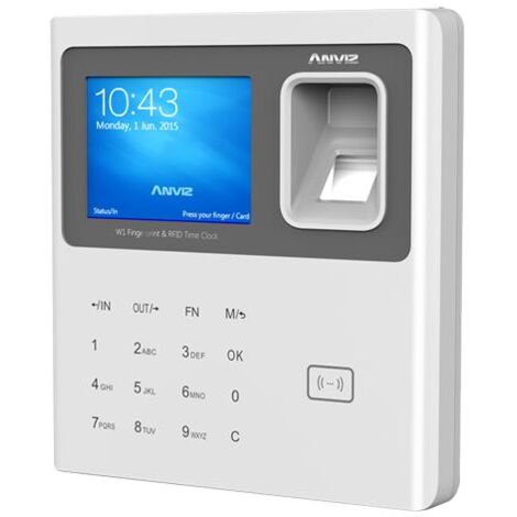 Control De Presencia para turnos y horarios, con lector de Huella Rfid y Teclado USB / RJ45 Anviz W1-ID