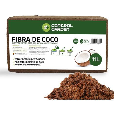 CONTROL GARDEN Sustrato Fibra de Coco 11L / 650gr 100% Natural