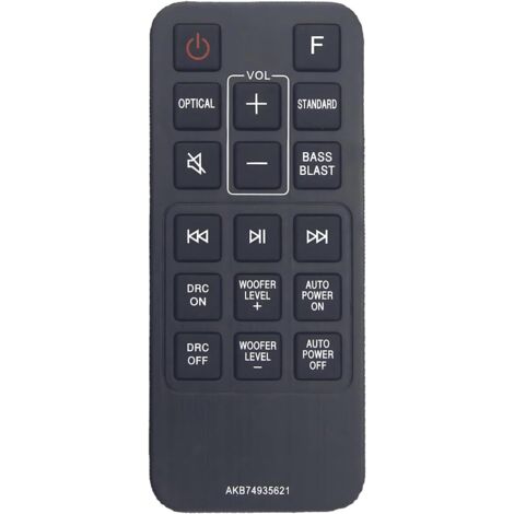 Control remoto de repuesto AKB74935621 para barra de sonido LG SJ2 SPJ2B-W SJ2.AEUSLLK SJ2.DEUSLLK SPJ2BW
