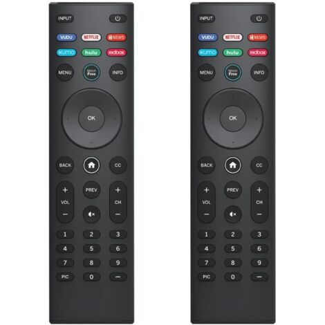 Control remoto de repuesto compatible con Vizio Smart TV, paquete de 2, compatible con todos los televisores Vizio Serie D, Serie M, Serie V, Serie P SmartCast HD 4K VIZIO