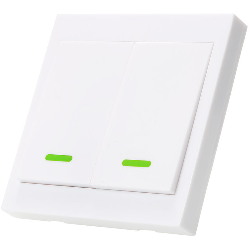 

Control remoto del interruptor de luz de pared con boton pulsador eWeLink,Blanco, 2CH